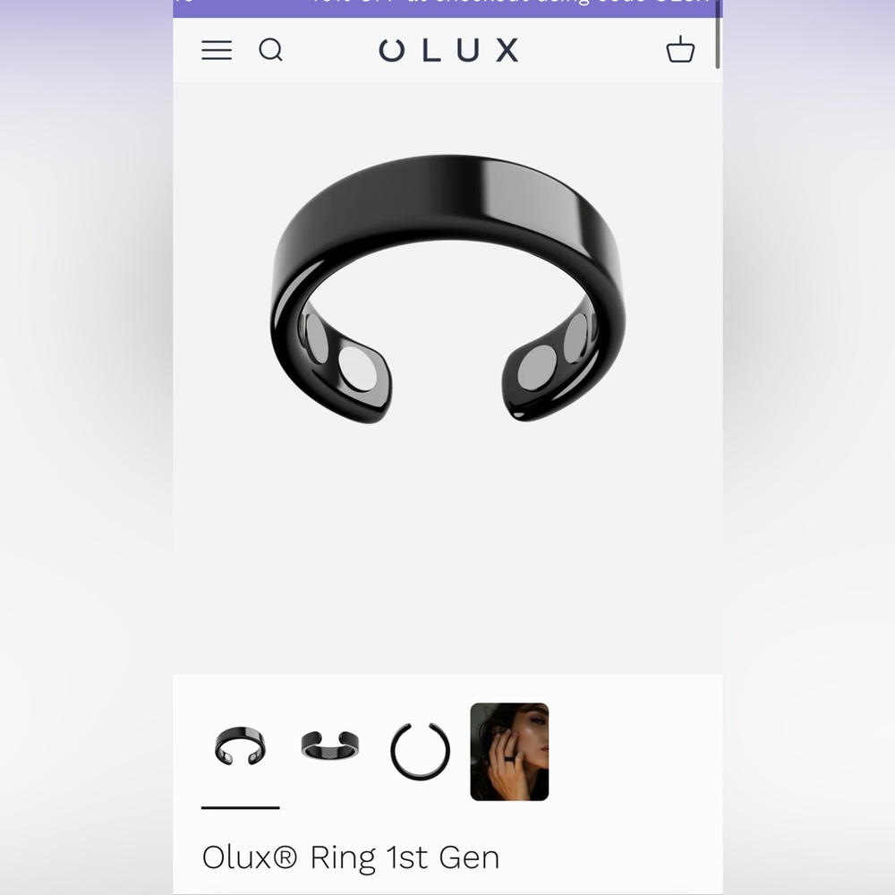 Olux health ring Onyx color